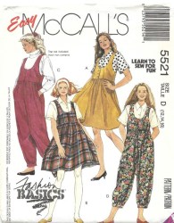 5521 MCCALLS EASY SHIRT,  JUMPERS,  JUMPSUITS 2 LENGTHS PATTERN 6-10 UNCUT